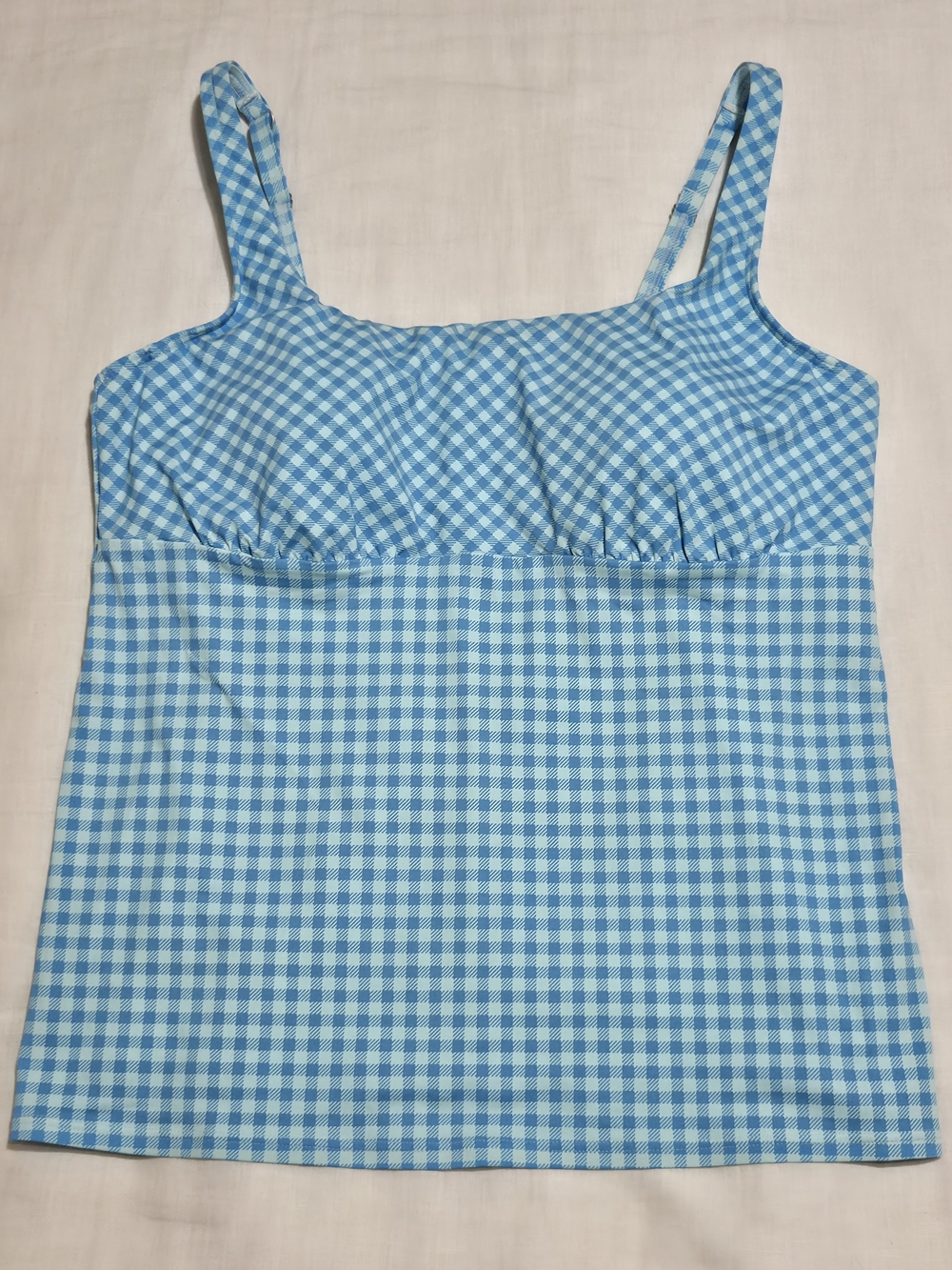 Lands' End Square Neck Gingham Tankini